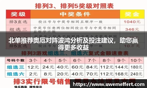 北单推荐奥厄对阵波鸿分析及投注建议，助您赢得更多收益